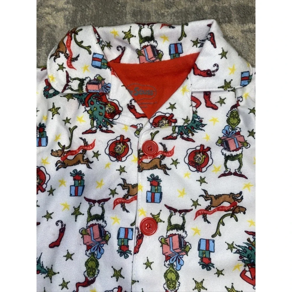 DR SEUSS Little Boys Girls 2pc Grinch Sleep Pants Shirt Pajama size 2 Toddler 2T